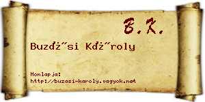 Buzási Károly névjegykártya
