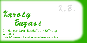 karoly buzasi business card